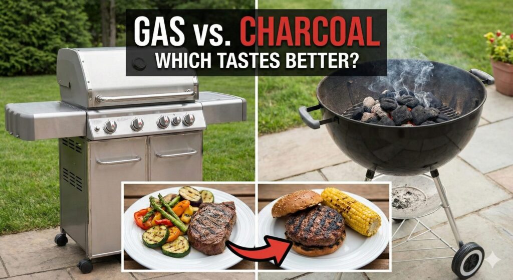 gas grill vs charcoal grill taste