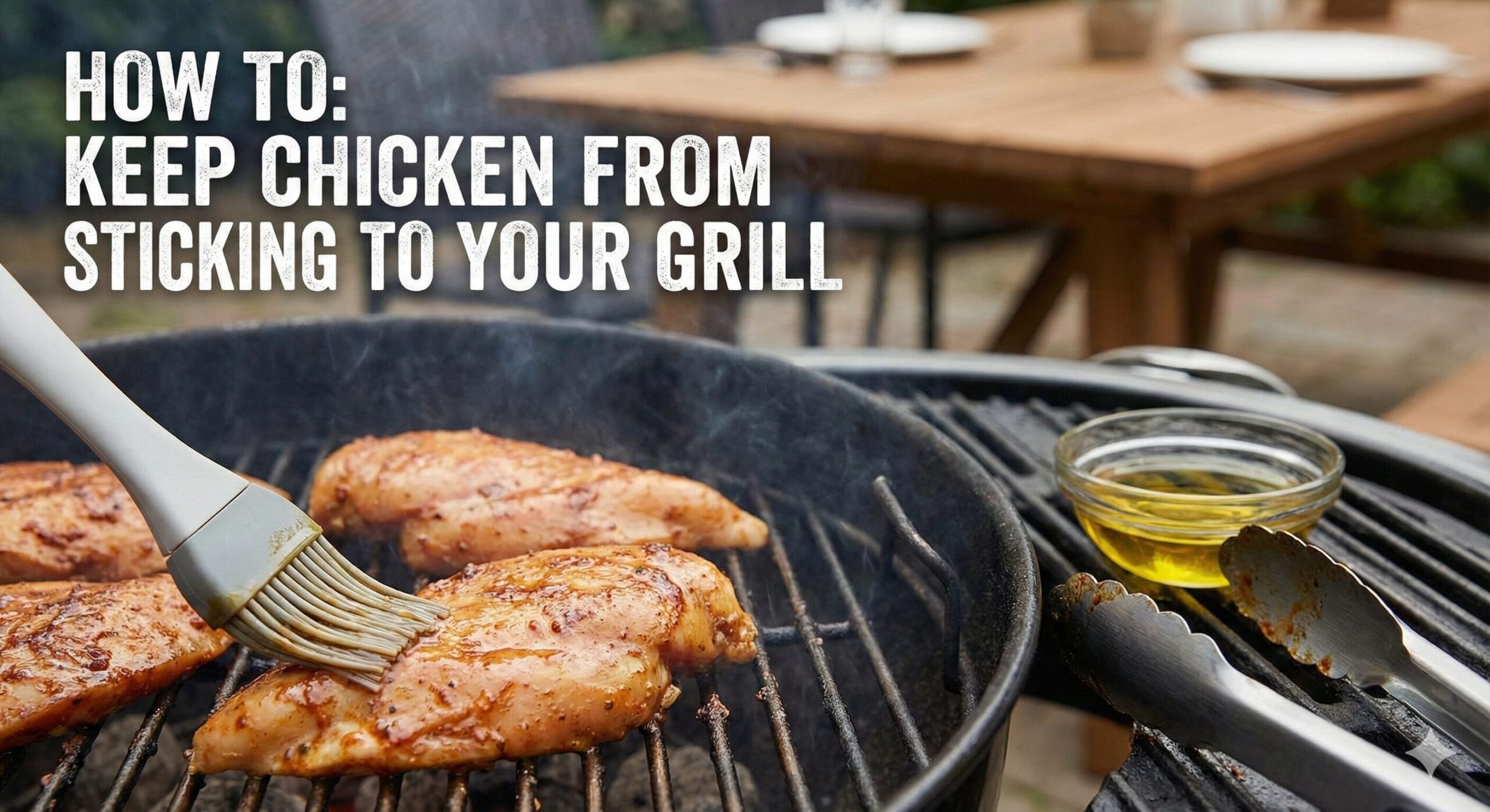 Perfectly grilled chicken breast on a barbecue grate with grill marks