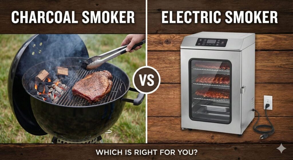 charcoal smoker vs electric smoker
